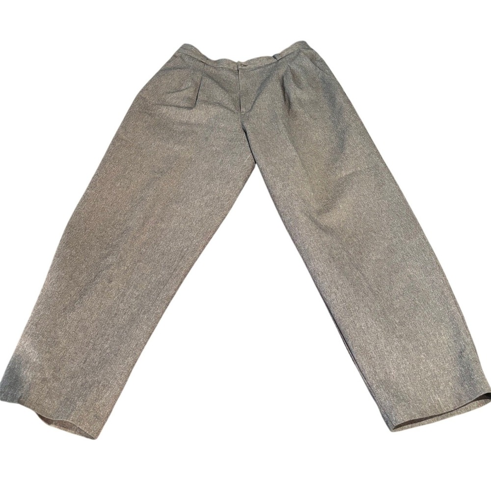 Briggs New York Petite Gray Pleated Dress Pants Tapered Leg Size 12P 1623-167